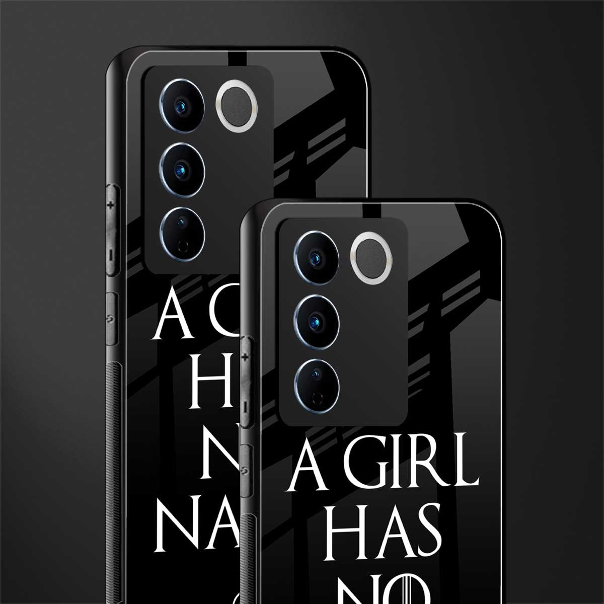 arya stark back phone cover | glass case for vivo v27 pro 5g