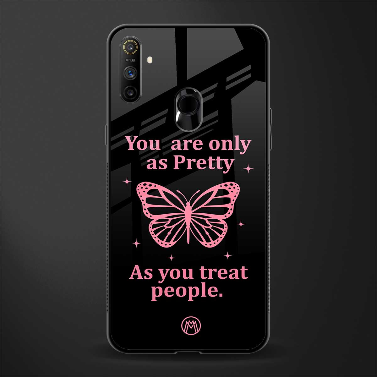 as pretty as you treat people glass case for realme narzo 10a image