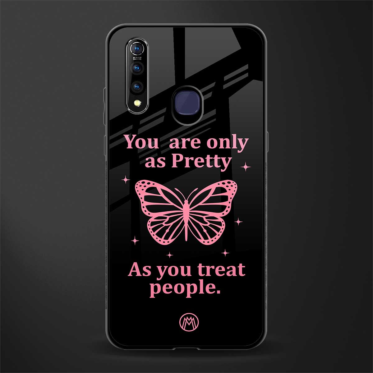 as pretty as you treat people glass case for vivo z1 pro image