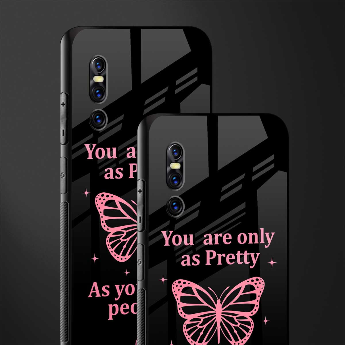 as pretty as you treat people glass case for vivo v15 pro image-2