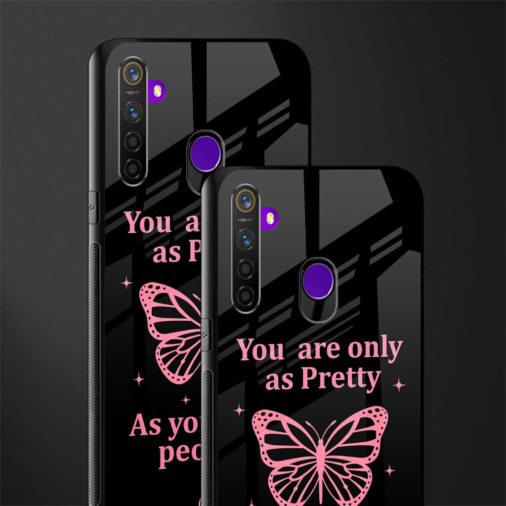 as pretty as you treat people glass case for realme 5i image-2