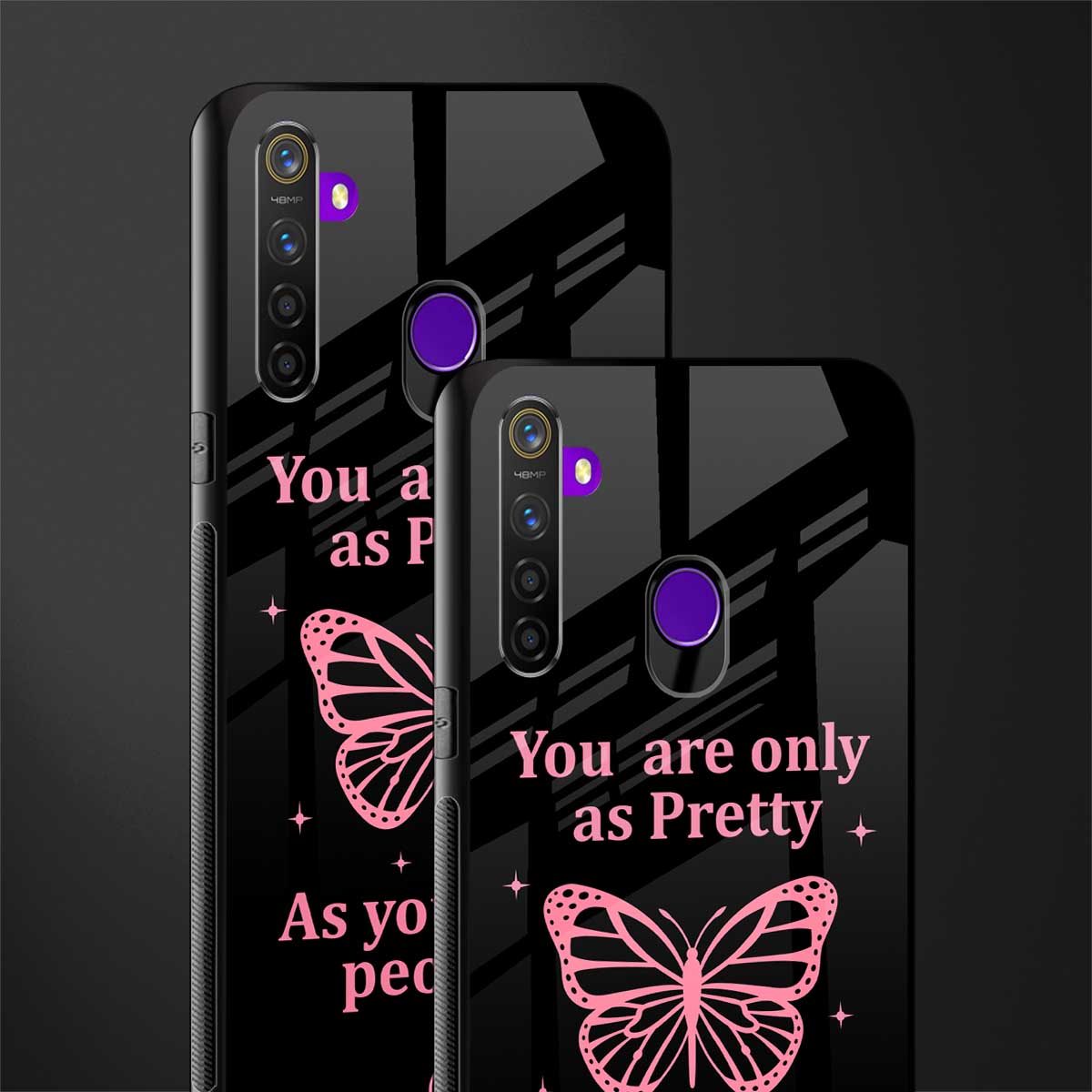 as pretty as you treat people glass case for realme 5i image-2