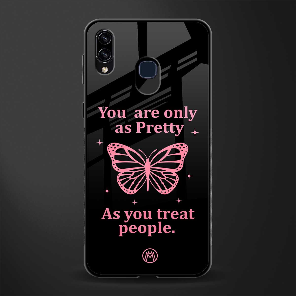 as pretty as you treat people glass case for samsung galaxy m10s image