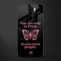as pretty as you treat people glass case for redmi note 8 pro image