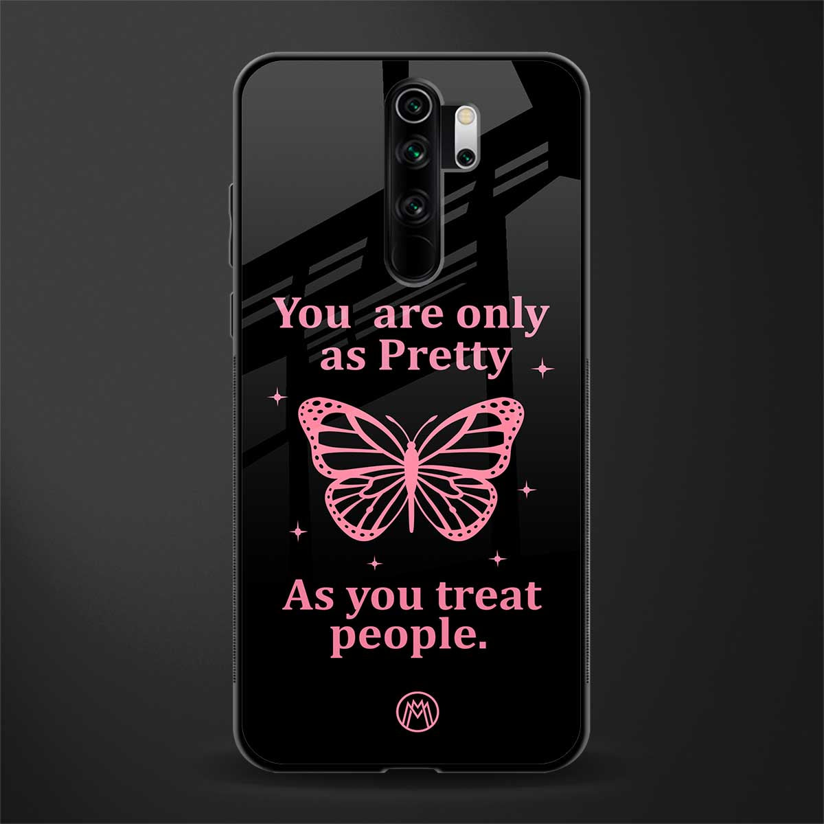 as pretty as you treat people glass case for redmi note 8 pro image