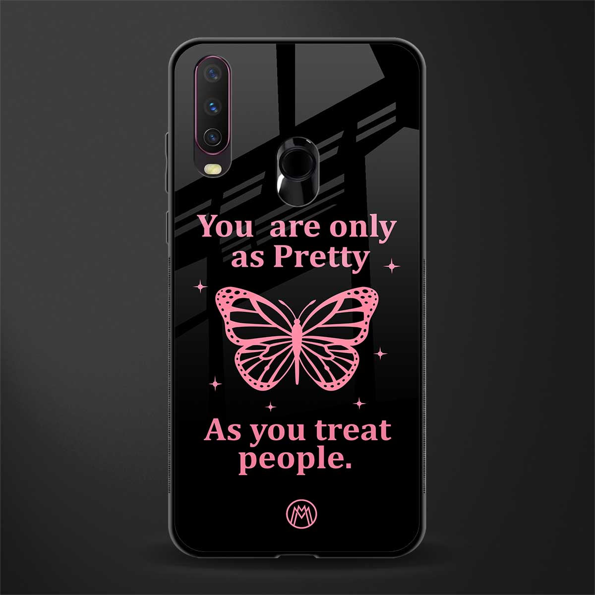 as pretty as you treat people glass case for vivo y12 image