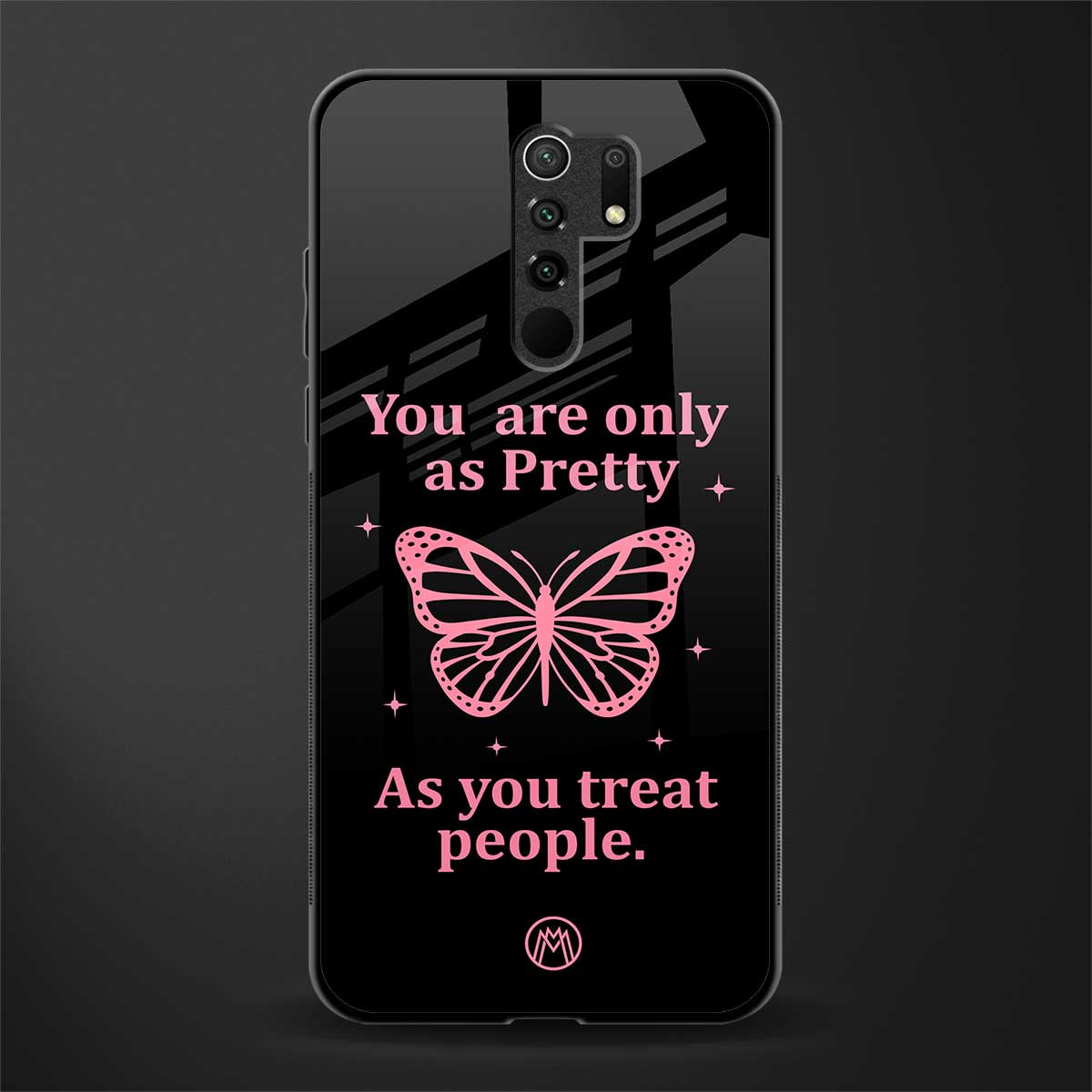 as pretty as you treat people glass case for poco m2 image