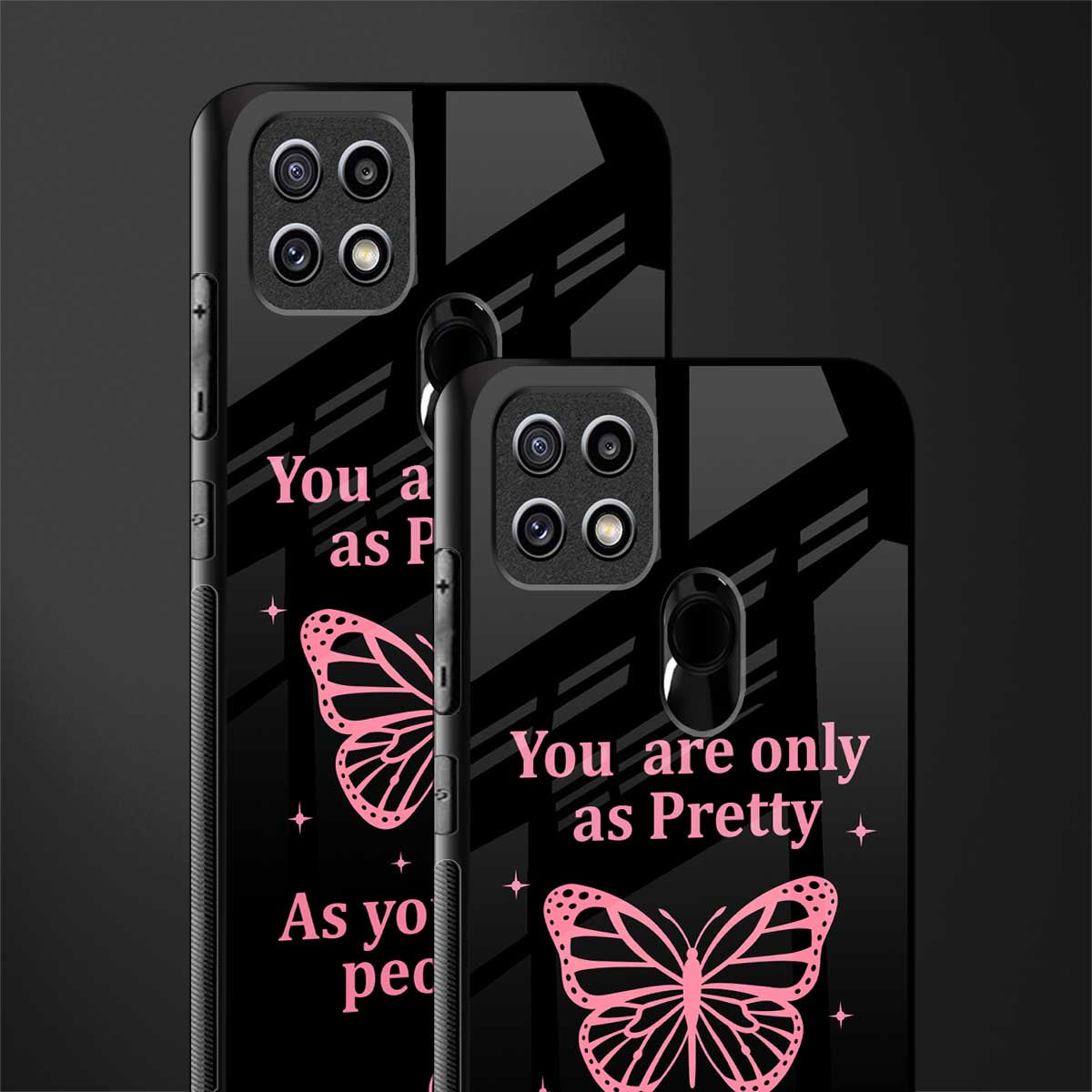 as pretty as you treat people glass case for oppo a15s image-2