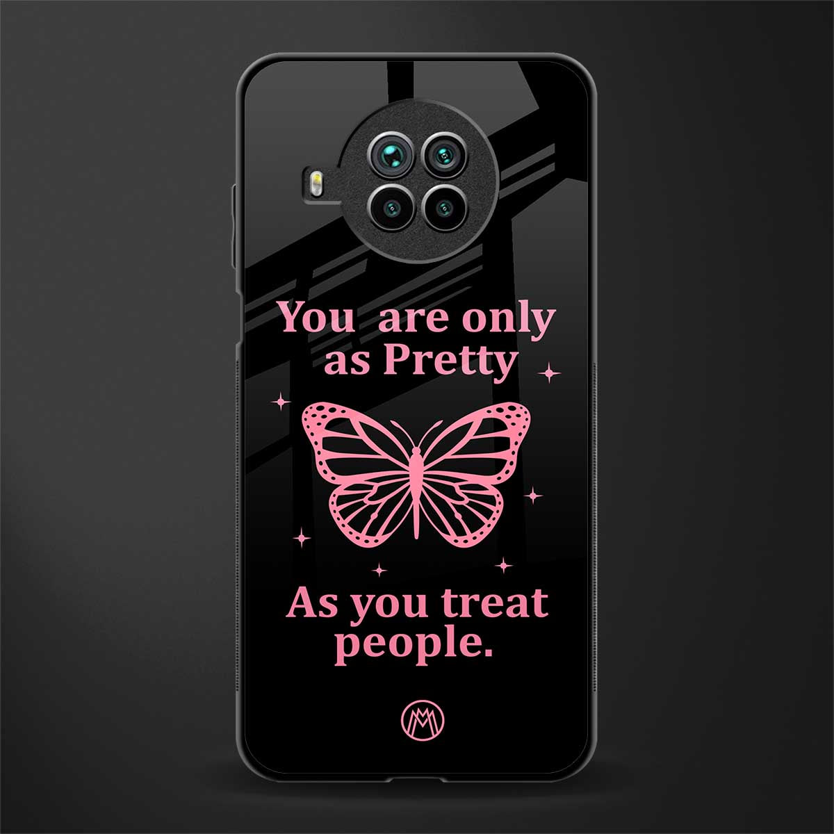 as pretty as you treat people glass case for mi 10i image