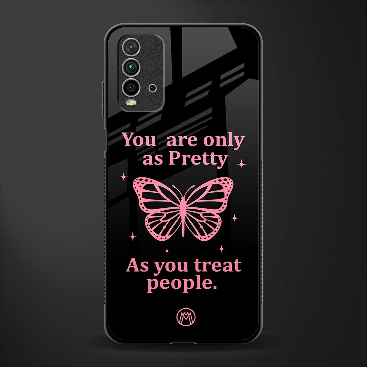 as pretty as you treat people glass case for redmi 9 power image