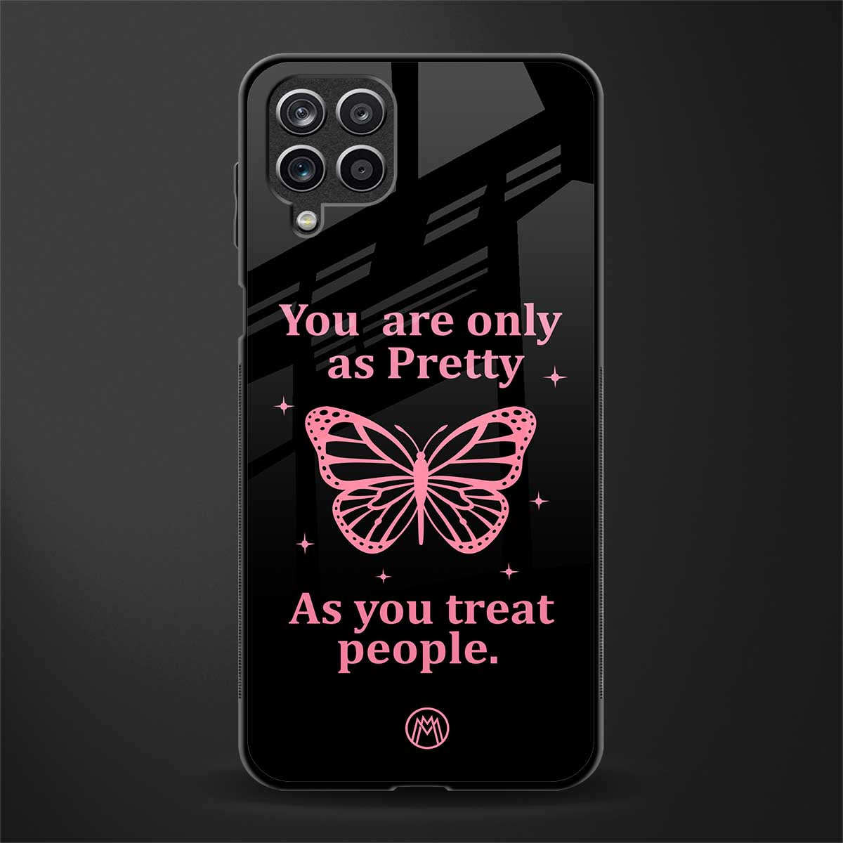 as pretty as you treat people glass case for samsung galaxy m12 image