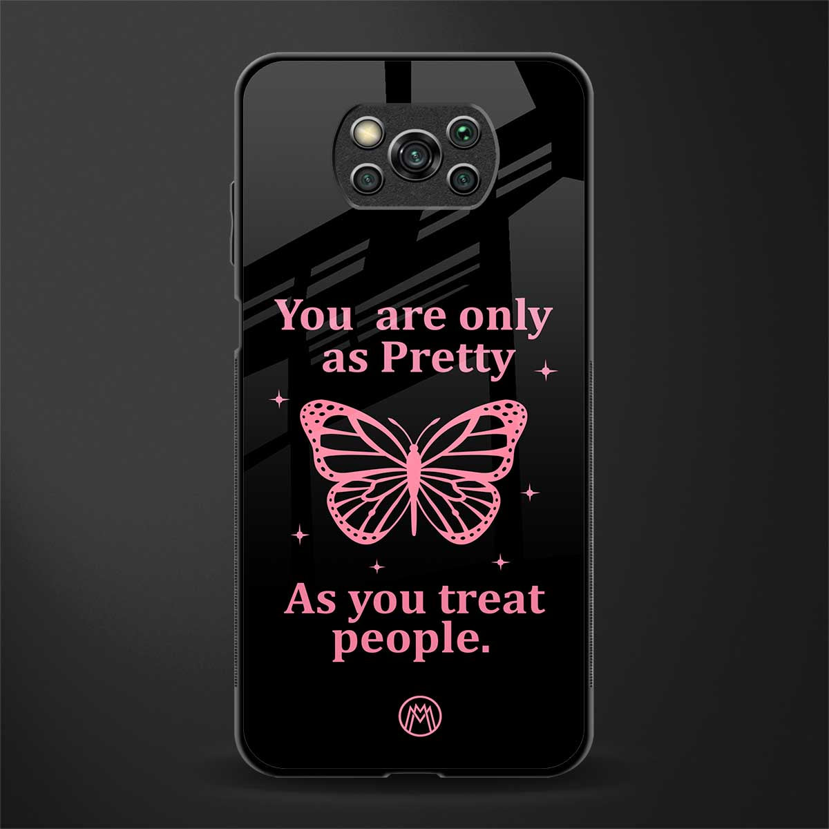 as pretty as you treat people glass case for poco x3 image