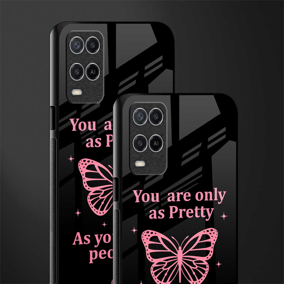 as pretty as you treat people glass case for oppo a54 image-2