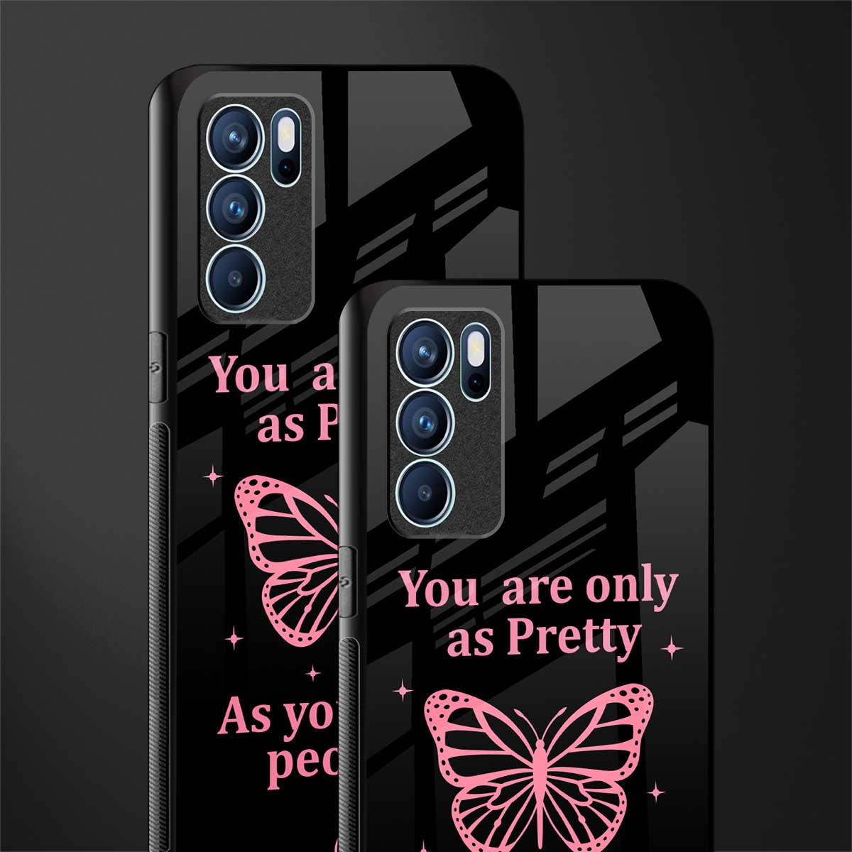 as pretty as you treat people glass case for oppo reno6 5g image-2