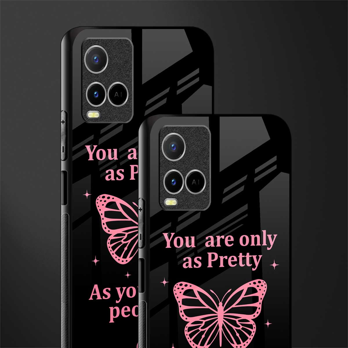 as pretty as you treat people glass case for vivo y21s image-2