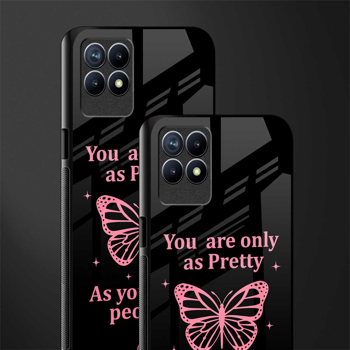 as pretty as you treat people glass case for realme 8i image-2