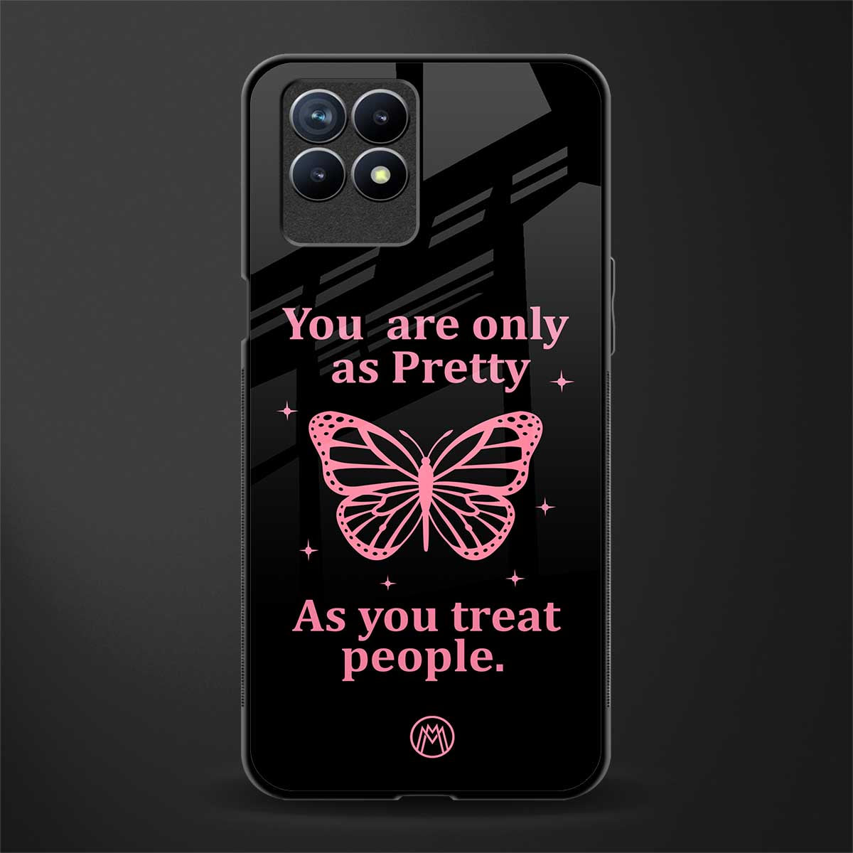 as pretty as you treat people glass case for realme 8i image