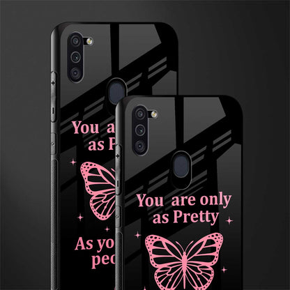 as pretty as you treat people glass case for samsung galaxy m11 image-2
