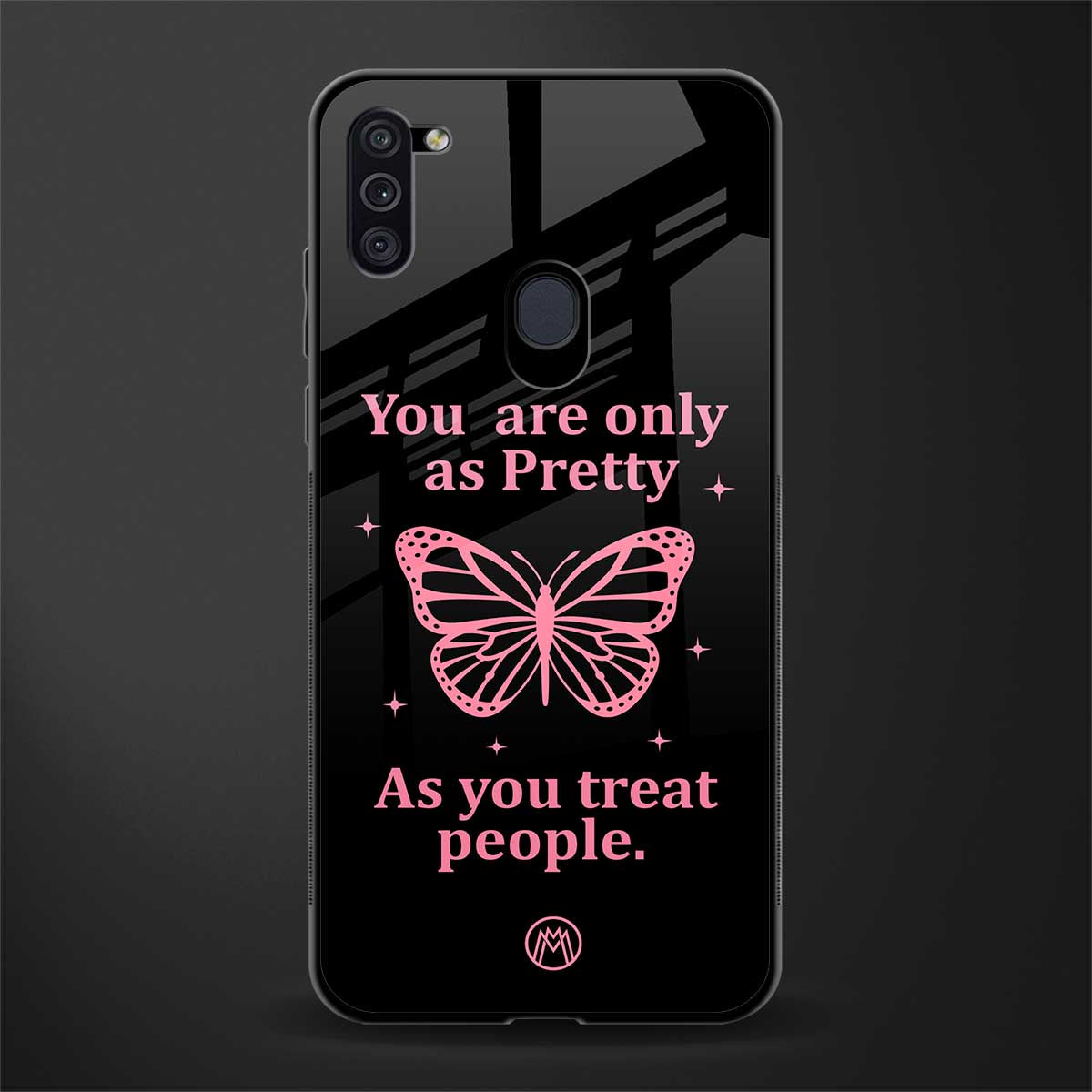 as pretty as you treat people glass case for samsung galaxy m11 image