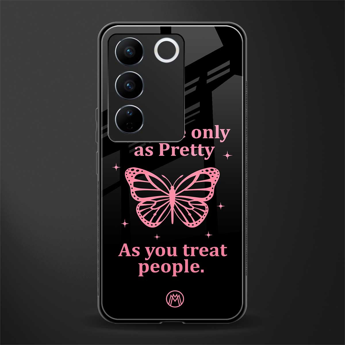 as pretty as you treat people back phone cover | glass case for vivo v27 pro 5g