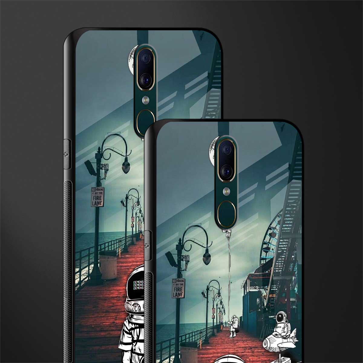 astronaut believer beach glass case for oppo a9 image-2