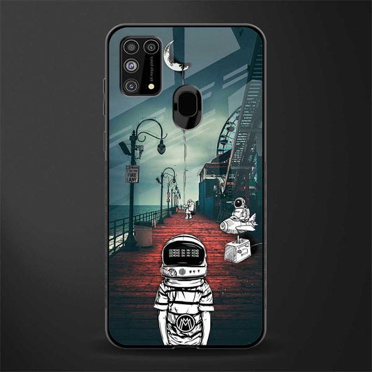 astronaut believer beach glass case for samsung galaxy m31 prime edition image