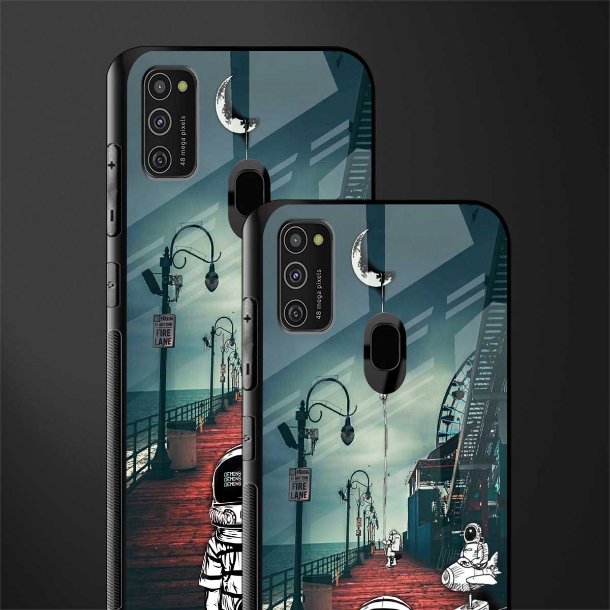 astronaut believer beach glass case for samsung galaxy m21 image-2