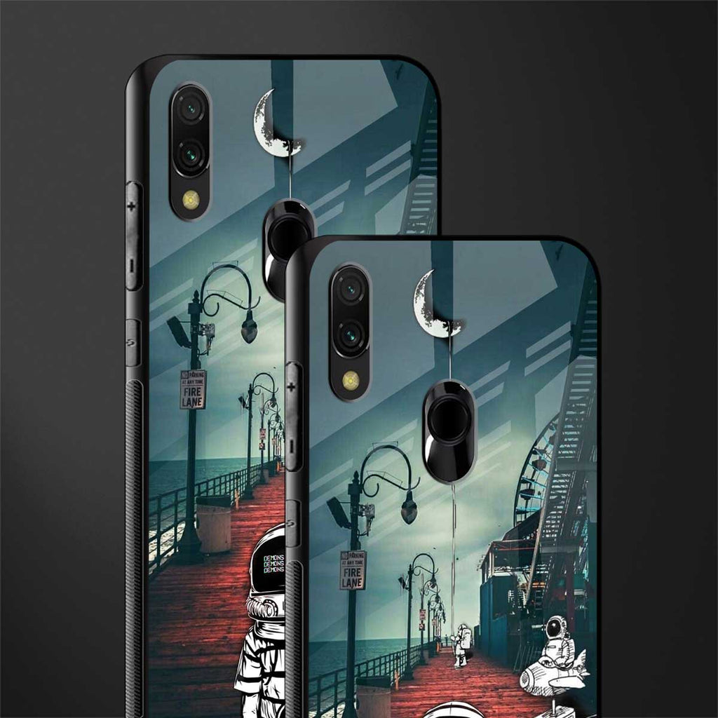 astronaut believer beach glass case for redmi note 7 pro image-2