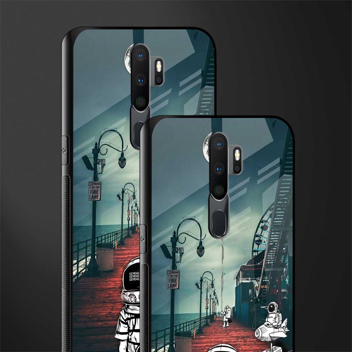 astronaut believer beach glass case for oppo a5 2020 image-2