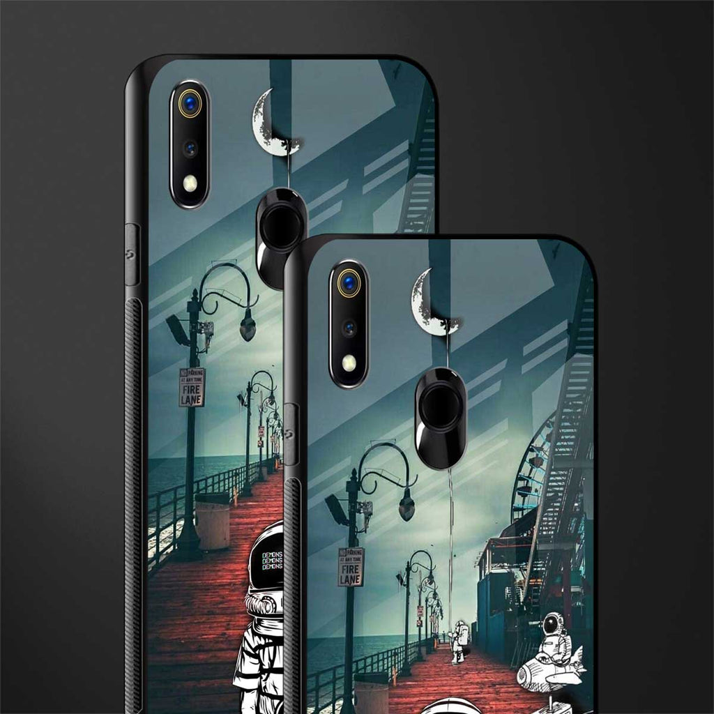 astronaut believer beach glass case for realme 3 pro image-2