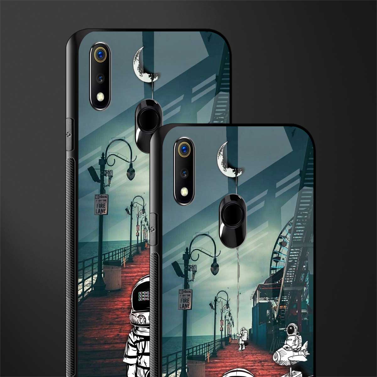 astronaut believer beach glass case for realme 3 pro image-2
