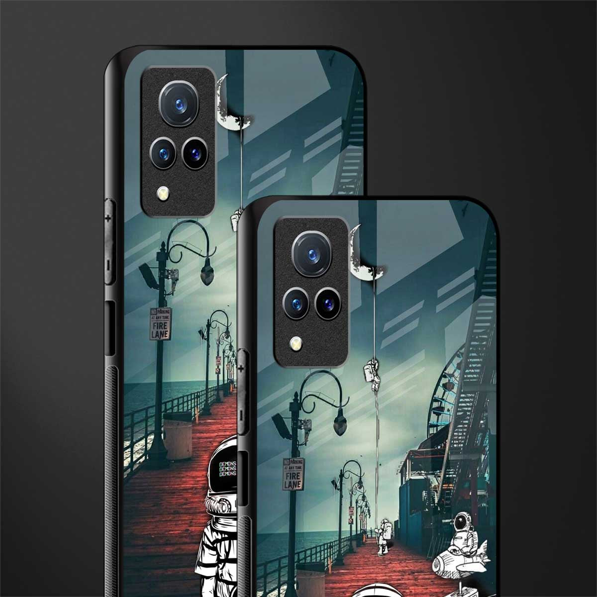 astronaut believer beach glass case for vivo v21 5g image-2
