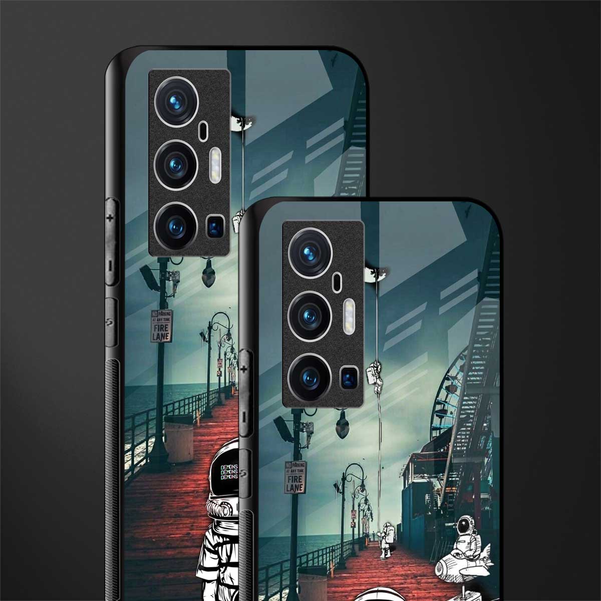 astronaut believer beach glass case for vivo x70 pro plus image-2