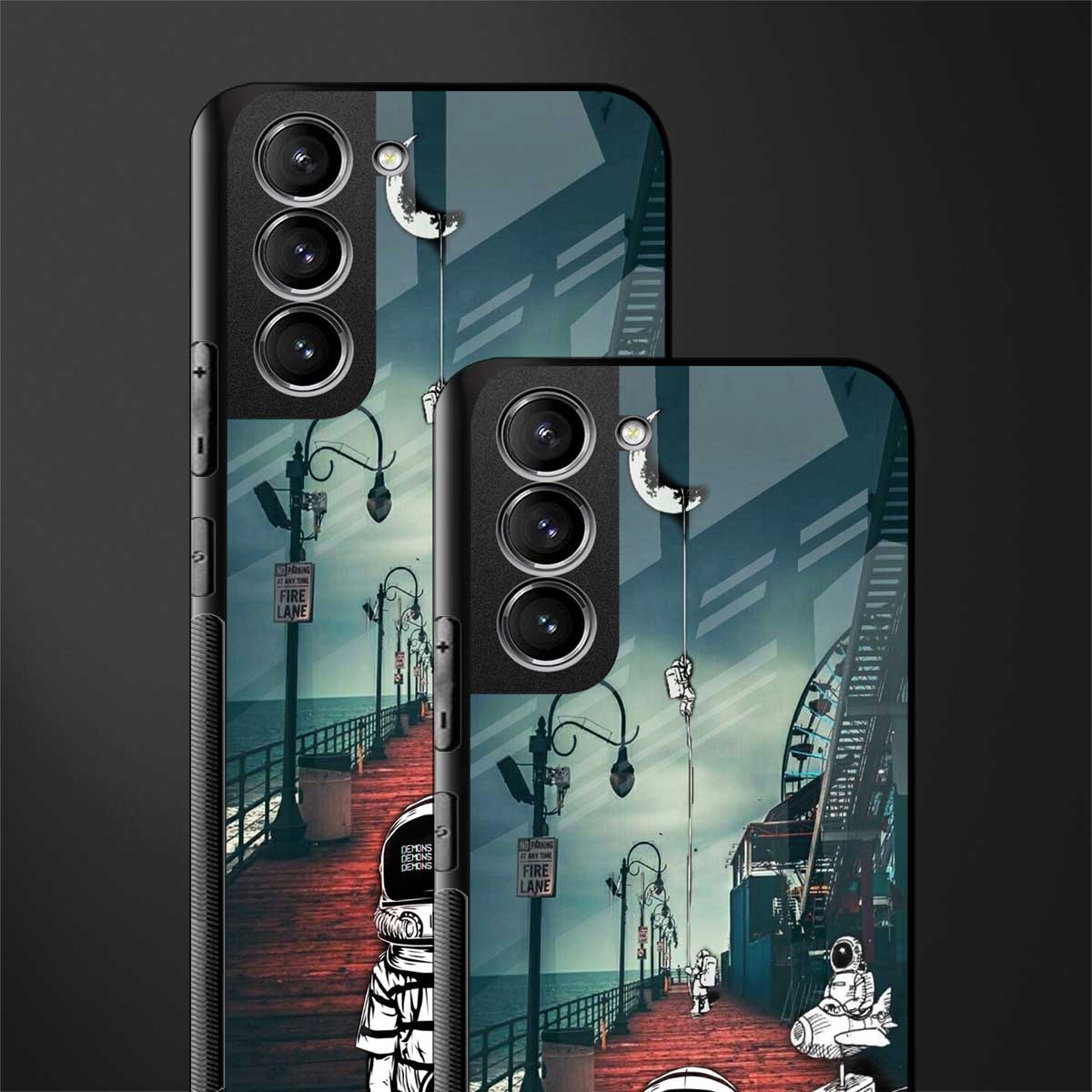 astronaut believer beach glass case for samsung galaxy s21 fe 5g image-2
