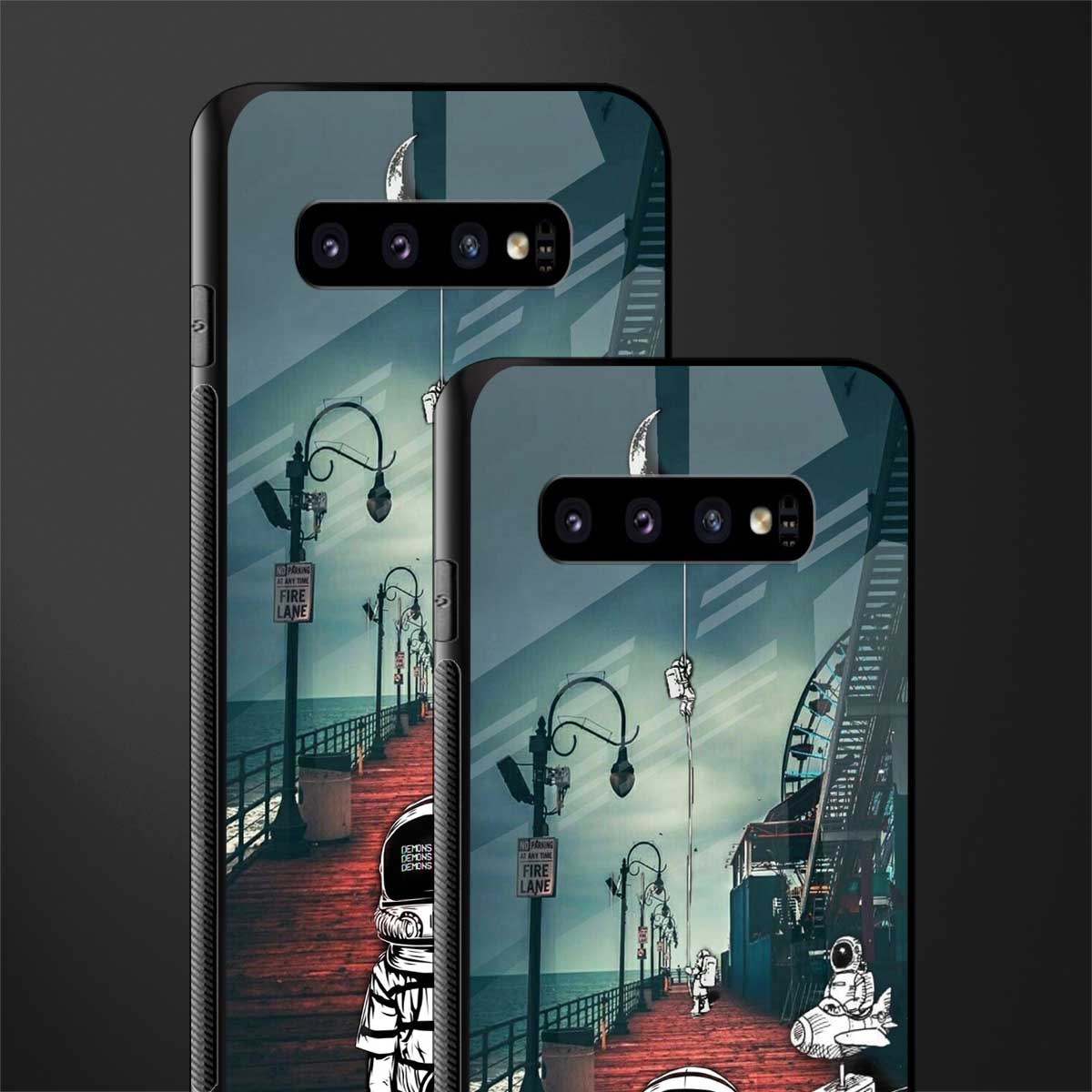 astronaut believer beach glass case for samsung galaxy s10 plus image-2
