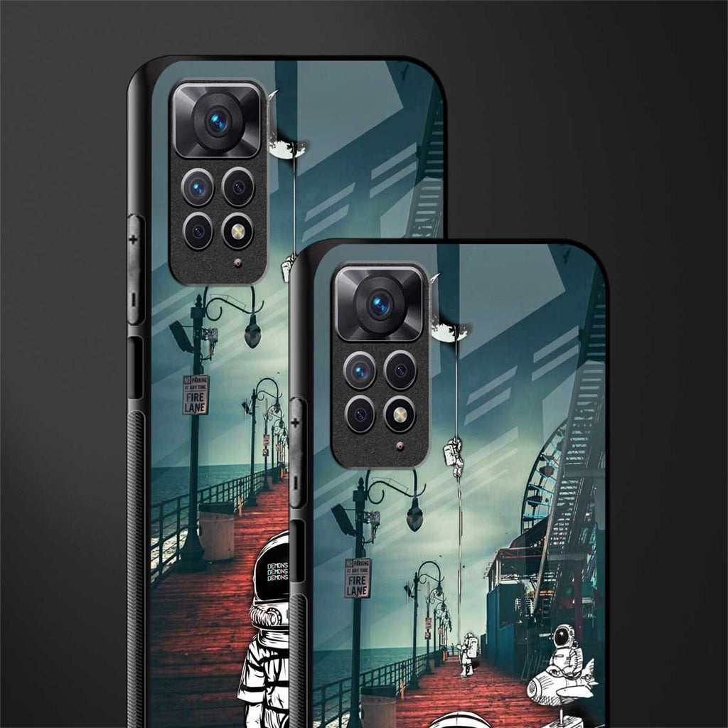 astronaut believer beach glass case for redmi note 11 pro image-2