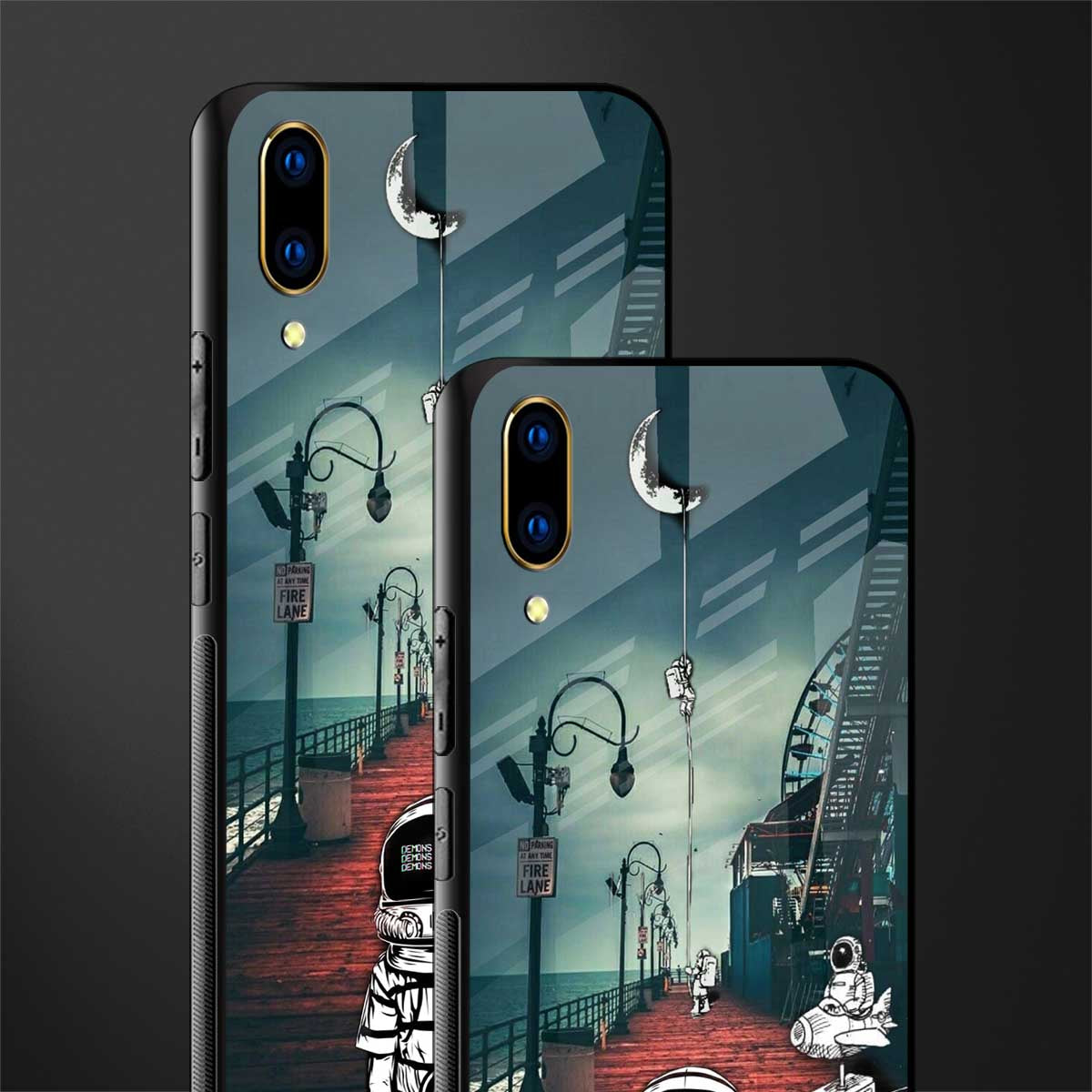 astronaut believer beach glass case for vivo v11 pro image-2