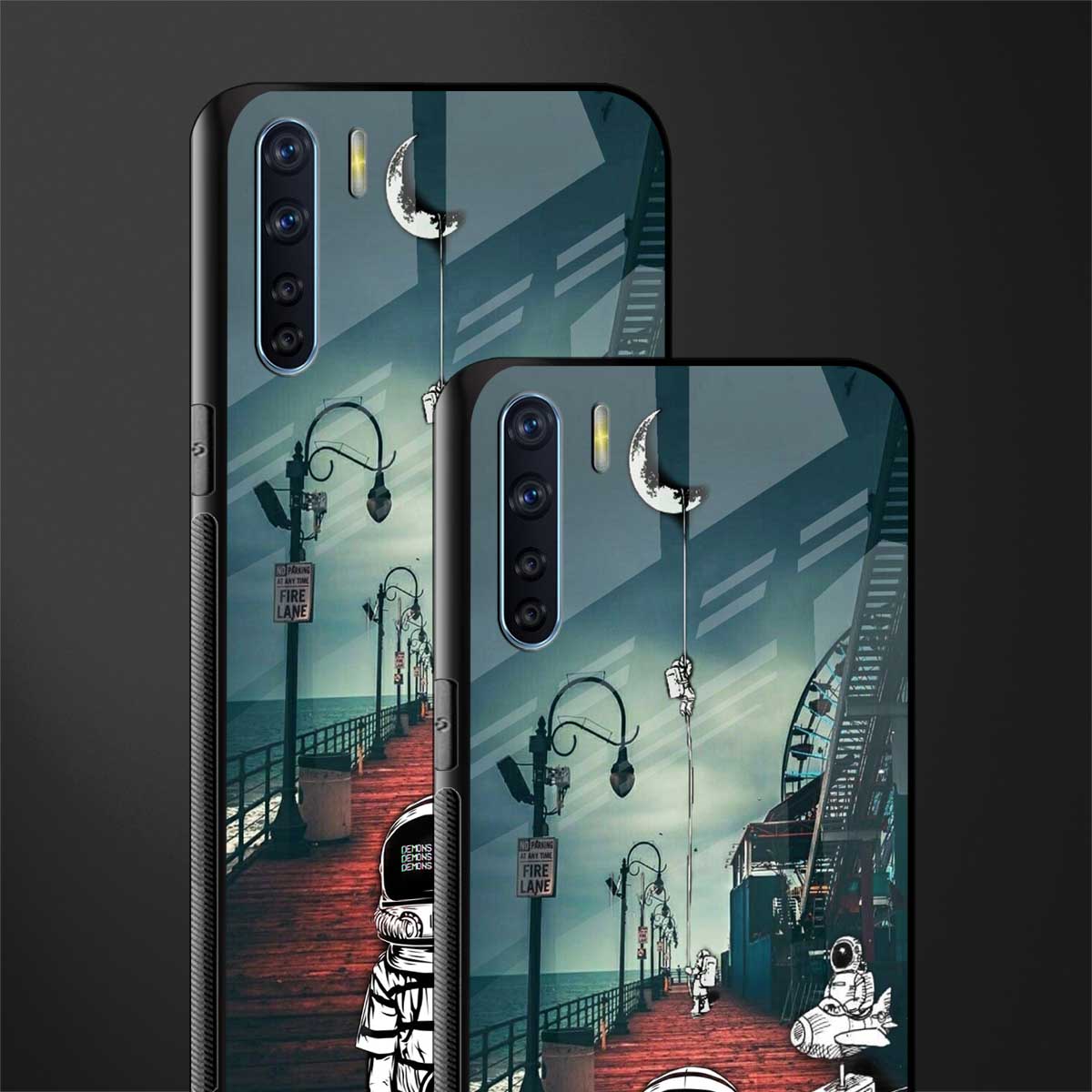 astronaut believer beach glass case for oppo f15 image-2