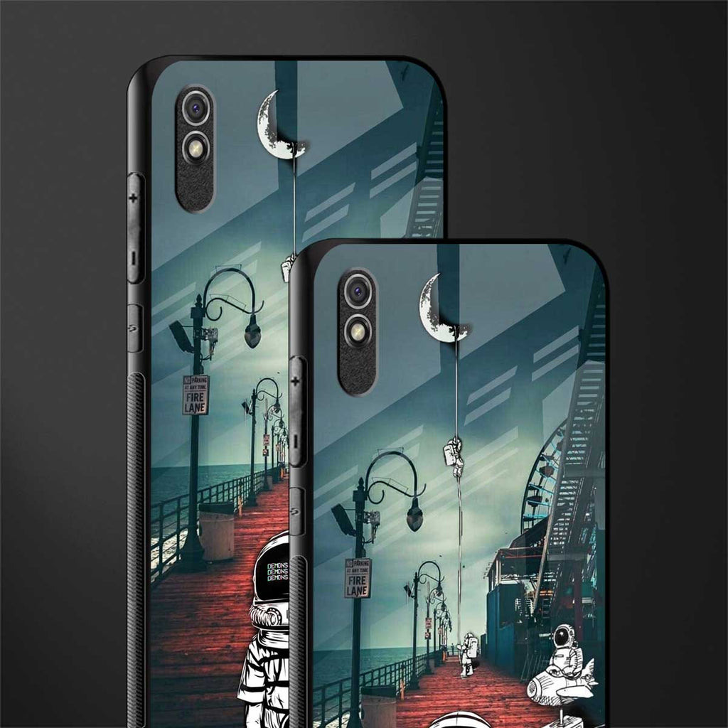 astronaut believer beach glass case for redmi 9i image-2