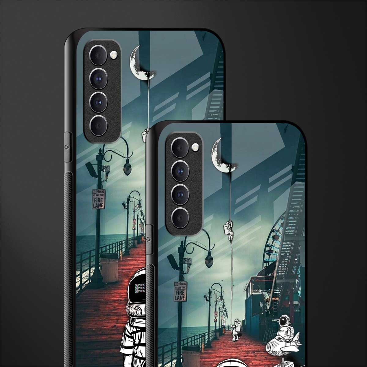 astronaut believer beach glass case for oppo reno 4 pro image-2