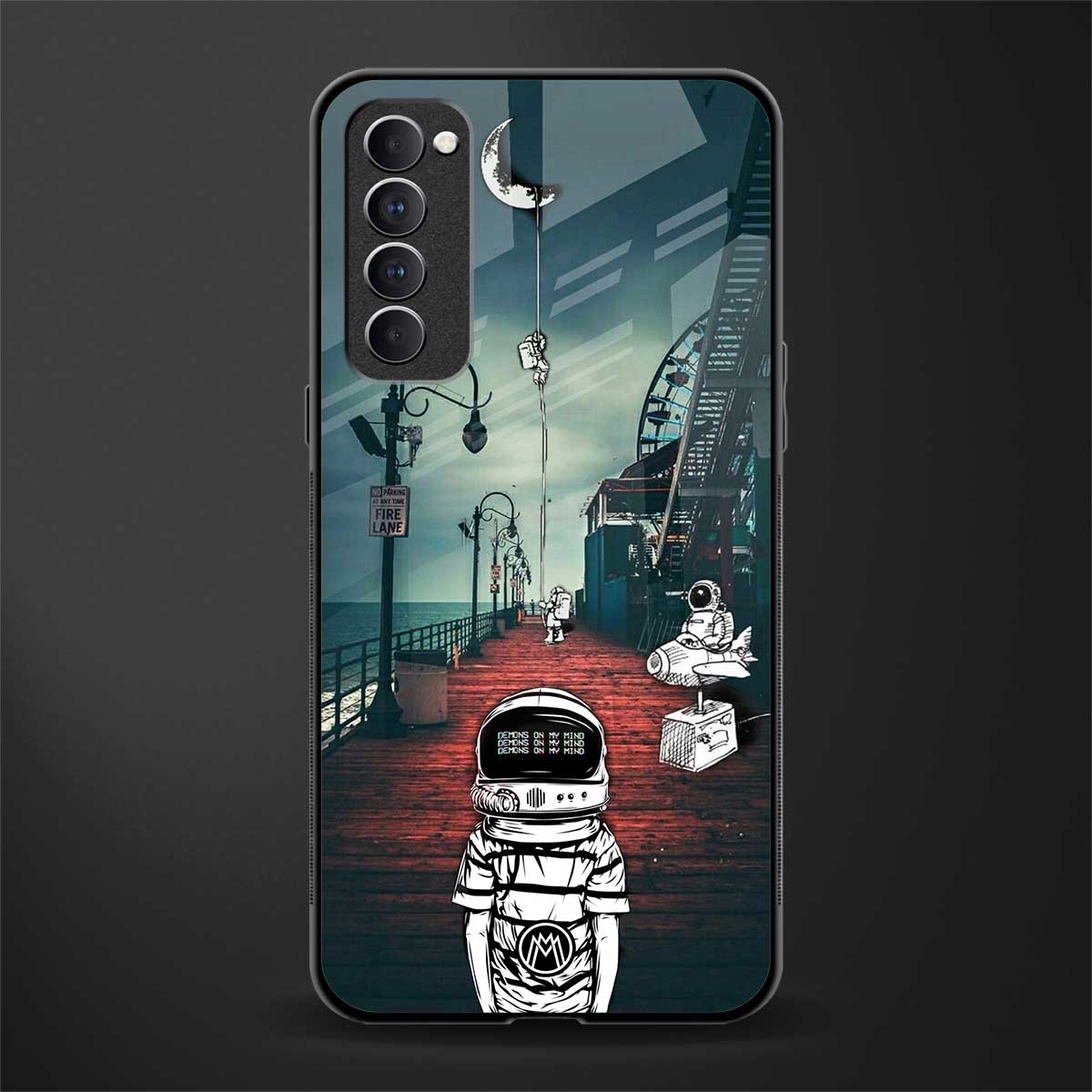 astronaut believer beach glass case for oppo reno 4 pro image