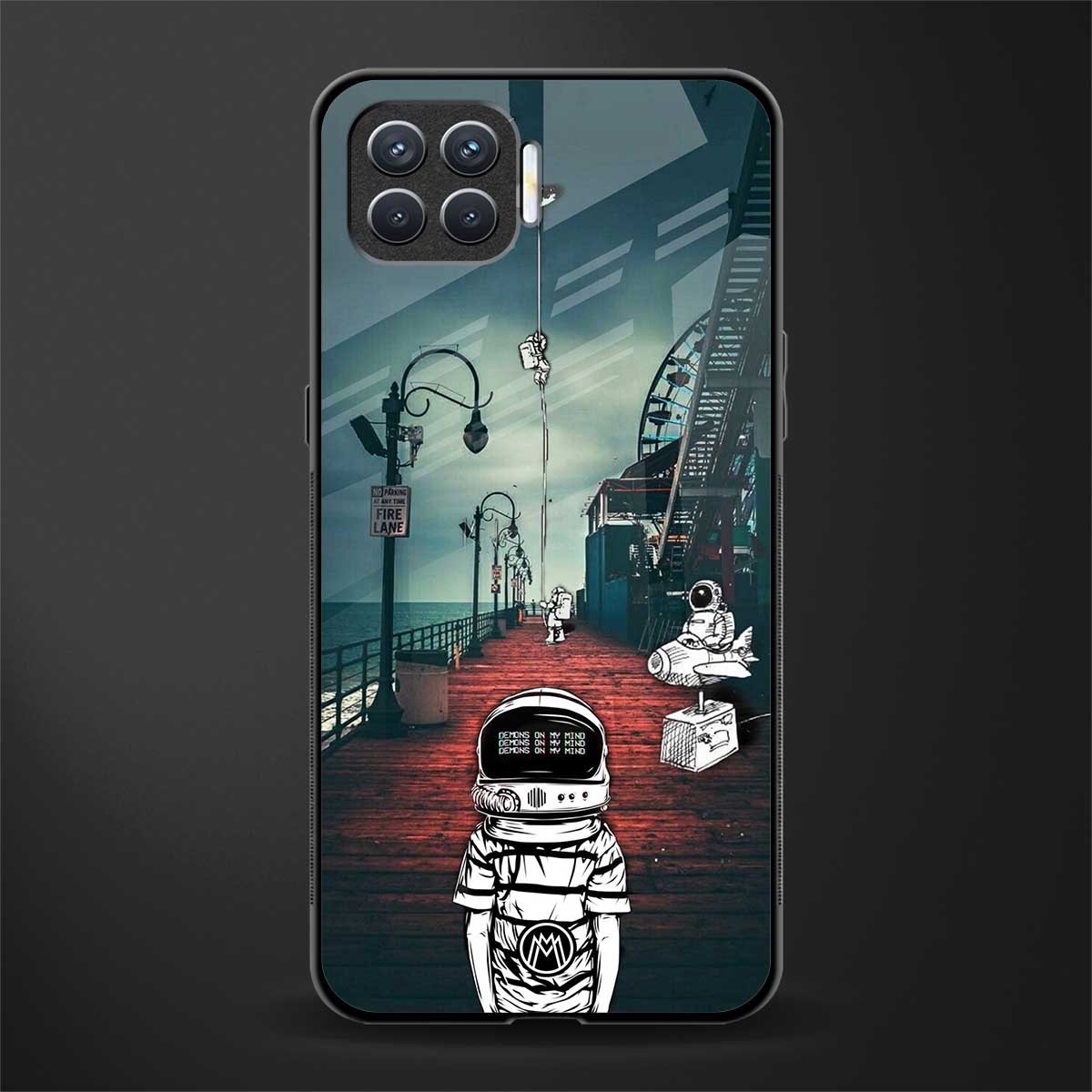 astronaut believer beach glass case for oppo f17 pro image