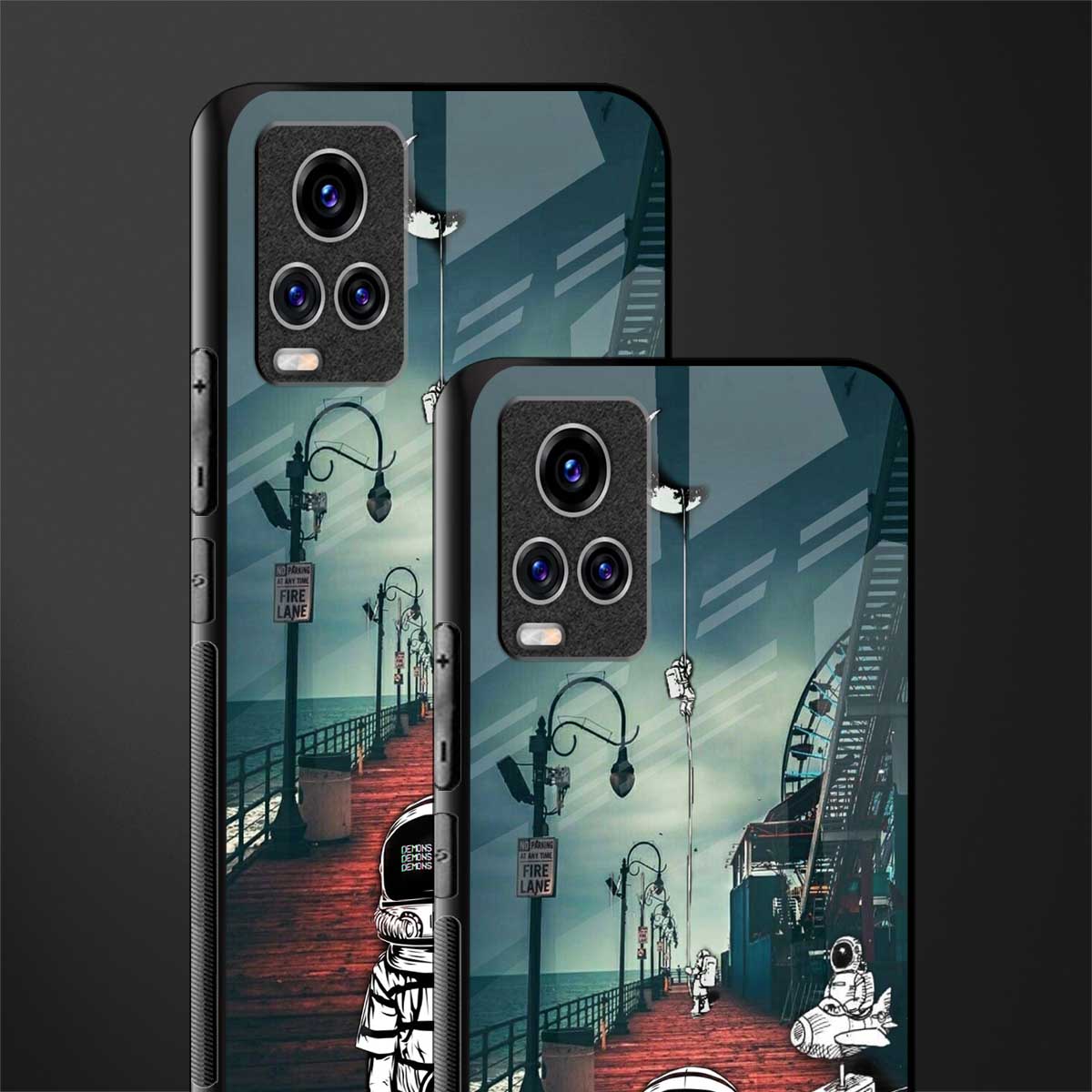 astronaut believer beach glass case for vivo v20 pro image-2