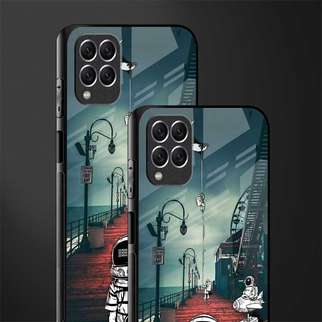 astronaut believer beach glass case for samsung galaxy f62 image-2
