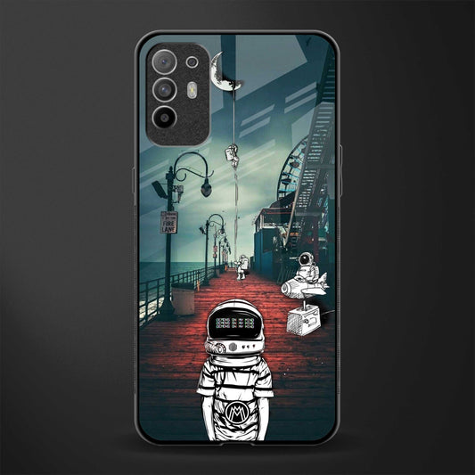 astronaut believer beach glass case for oppo f19 pro plus image