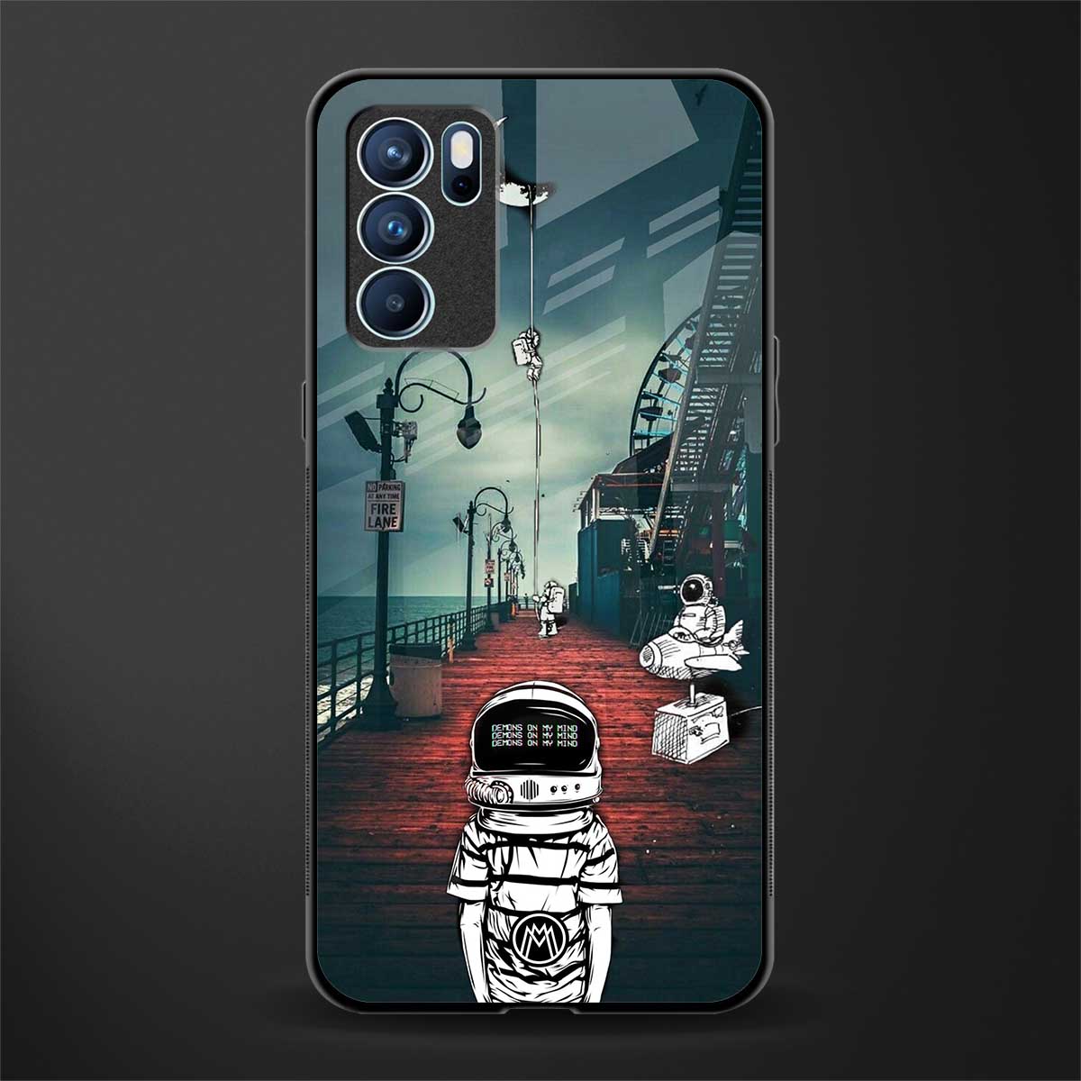 astronaut believer beach glass case for oppo reno6 5g image