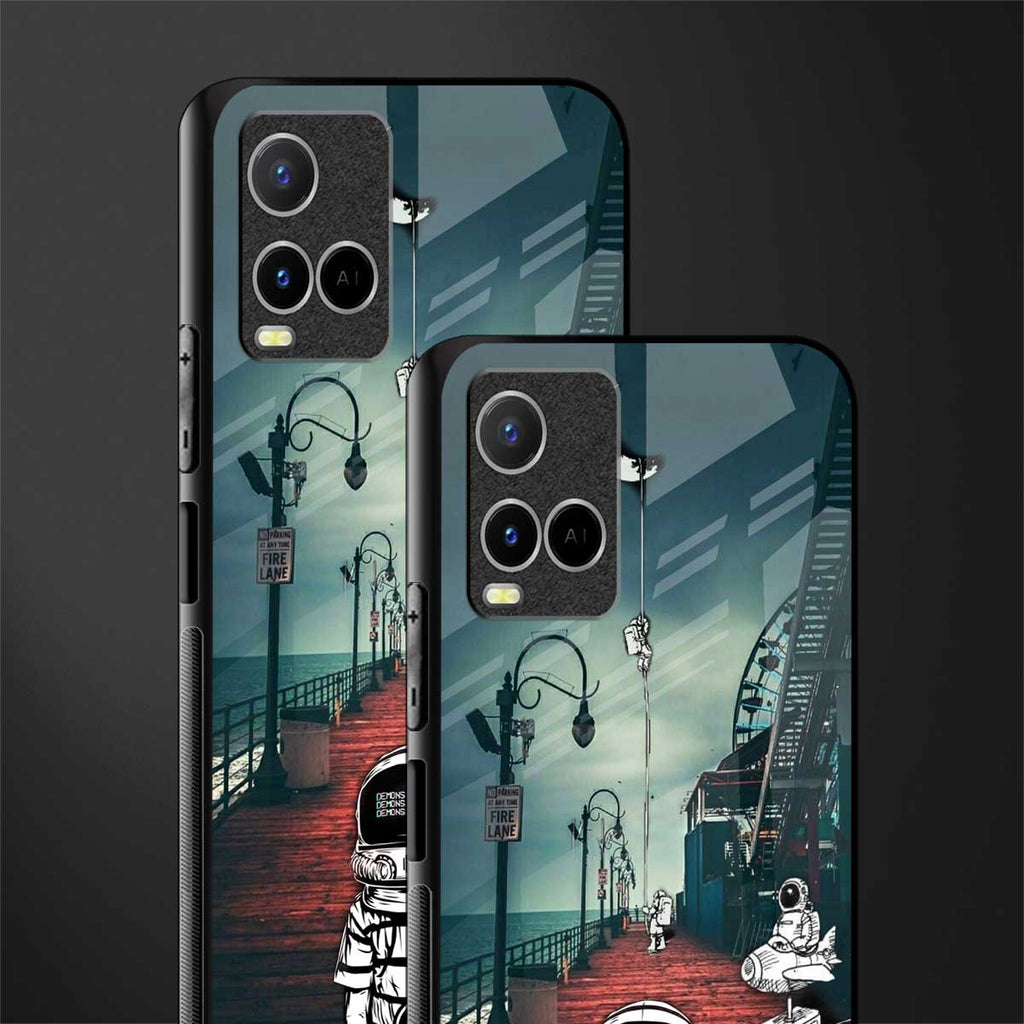 astronaut believer beach glass case for vivo y21s image-2
