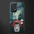 astronaut believer beach back phone cover | glass case for samsung galaxy a53 5g