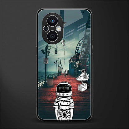 astronaut believer beach back phone cover | glass case for oppo f21 pro 5g