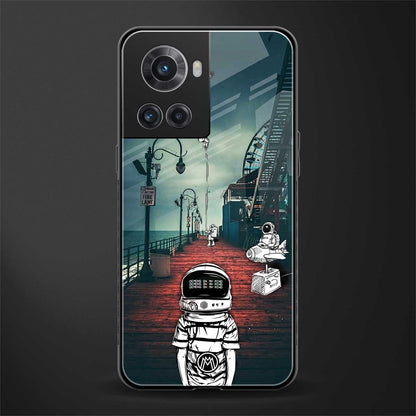 astronaut believer beach back phone cover | glass case for oneplus 10r 5g